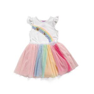 SHRINKING VIOLET Pink Toddler Girls Rainbow Tutu Dress